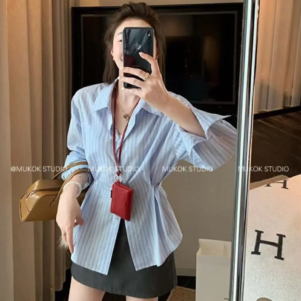 Spring Buttons Striped Office Lady Simplicity Elegant Trend Long Sleeve Blouse Dignified Intellectual Generous Sven Close to The
Spring Buttons Striped Office Lady Simplicity Elegant Trend Long Sleeve Blouse Dignified Intellectual Generous Sven Close to The