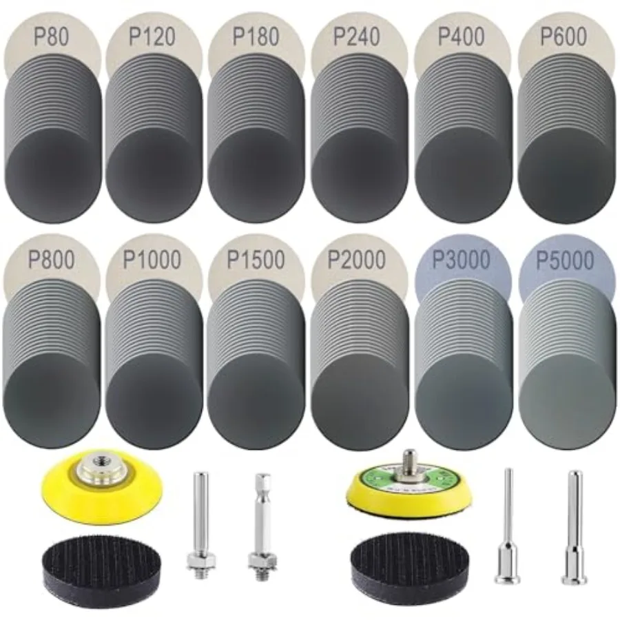 240Pcs 2 Inch Sanding Discs, Assorted 80 to 5000 Grit Silicon Carbide Hook and Loop Sandpaper with 1/4" 1/8" Shank Sanding Pads
240Pcs 2 Inch Sanding Discs, Assorted 80 to 5000 Grit Silicon Carbide Hook and Loop Sandpaper with 1/4" 1/8" Shank Sanding Pads