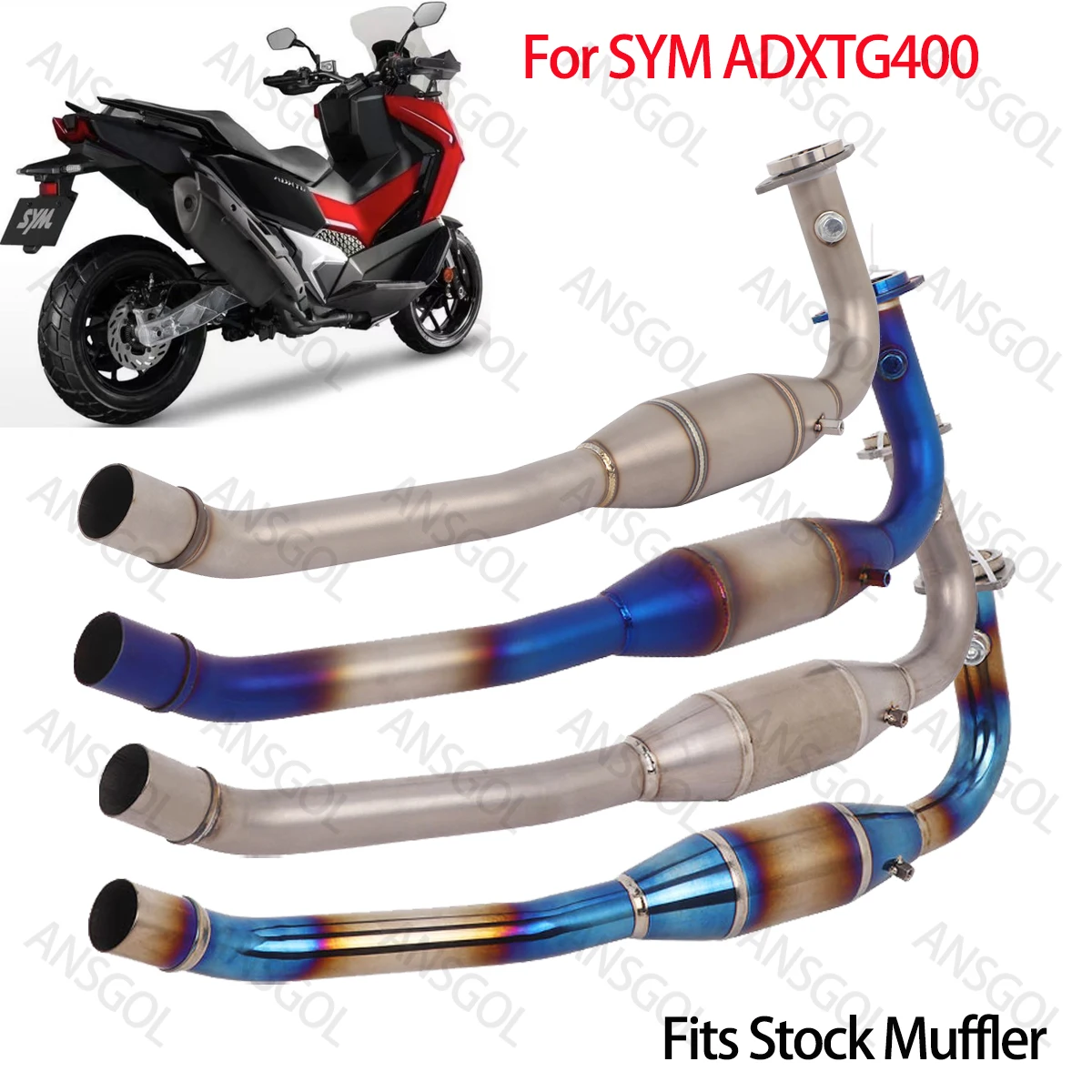 Escape Moto Exhaust Front Pipe For SYM ADXTG400 2024 ADXTG 400 Muffler Pipe Modified Fits Original Muffler Titanium Alloy
Escape Moto Exhaust Front Pipe For SYM ADXTG400 2024 ADXTG 400 Muffler Pipe Modified Fits Original Muffler Titanium Alloy