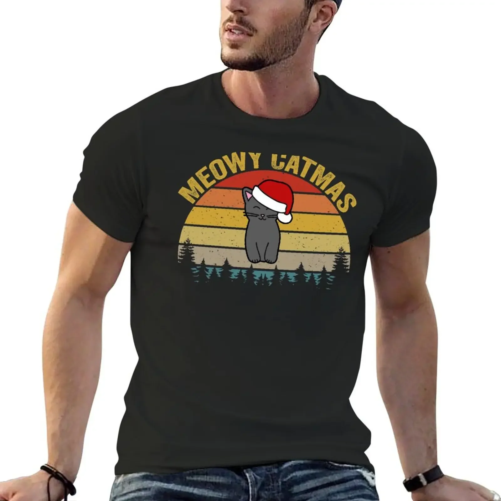 Meowy Catmas Christmas Cat T-Shirt korean fashion oversized graphic tee vintage clothes Men's cotton t-shirt
Meowy Catmas Christmas Cat T-Shirt korean fashion oversized graphic tee vintage clothes Men's cotton t-shirt