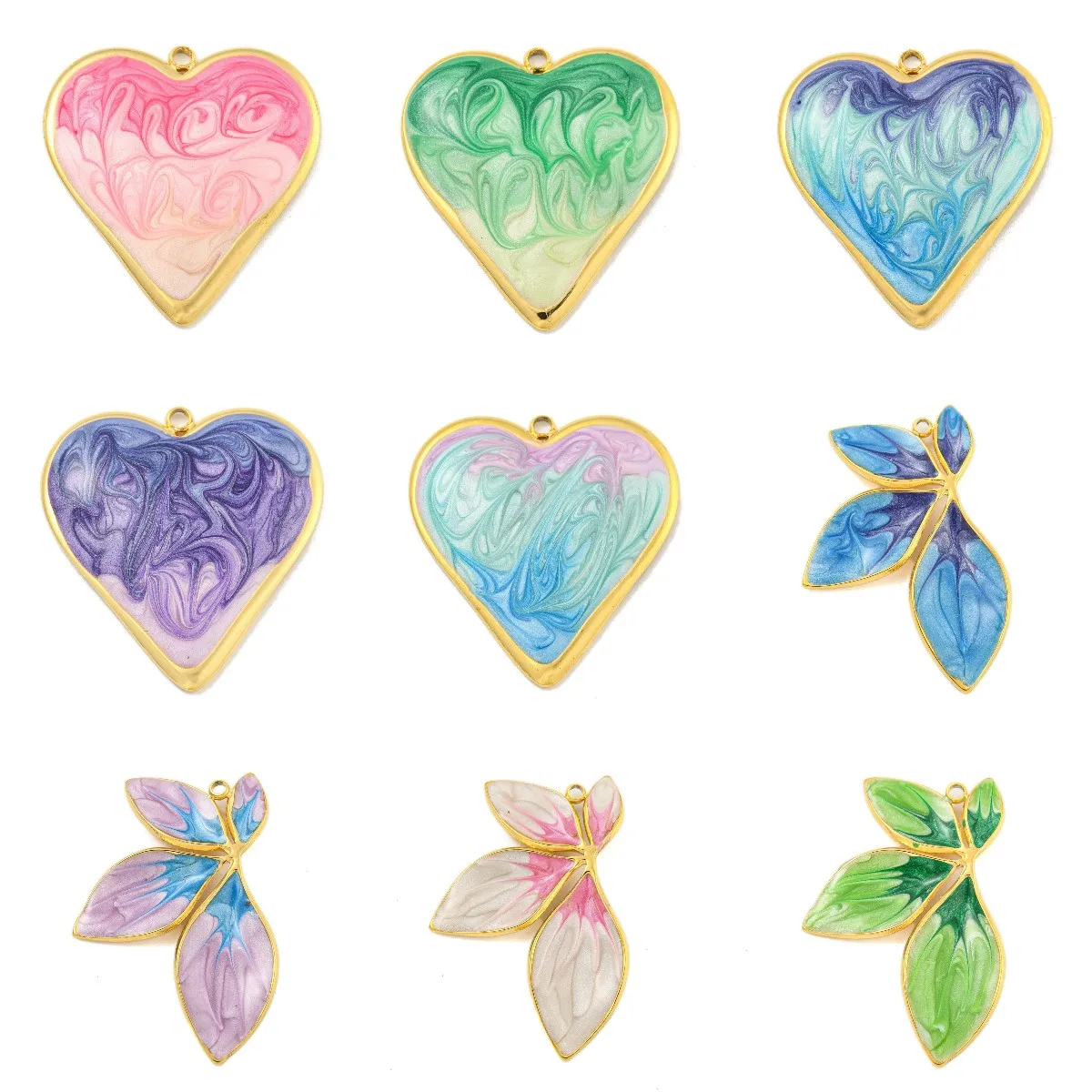 10Pcs Enamel Pendants Real 18K Gold Plated Ion Plating(IP) 304 Stainless Steel Pendant Heart&Leaf Charm for Necklace DIY Finding
10Pcs Enamel Pendants Real 18K Gold Plated Ion Plating(IP) 304 Stainless Steel Pendant Heart&Leaf Charm for Necklace DIY Finding