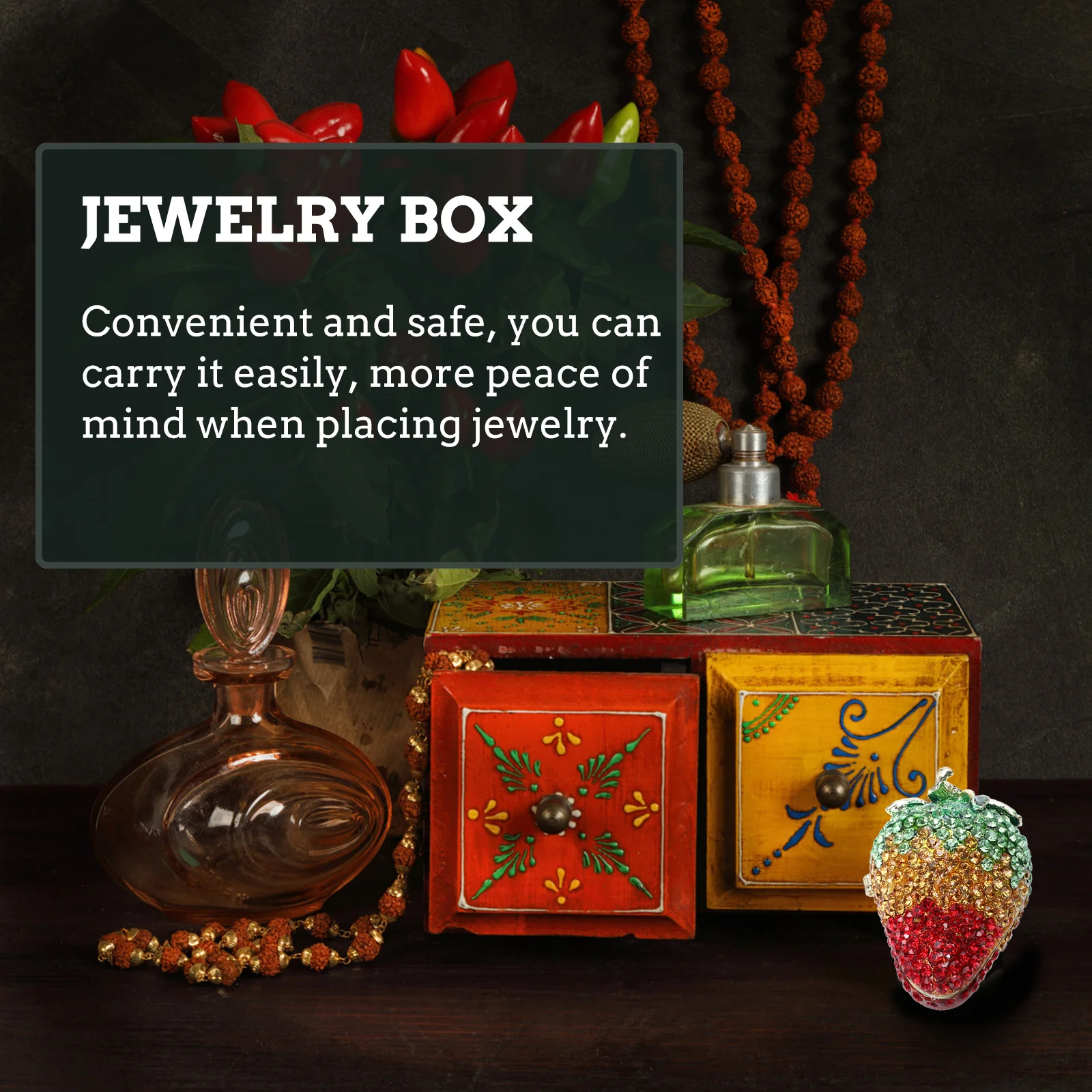 Strawberry Jewelry Box Fashion Alloy Jewelry Storage Holder Desktop Bathroom Living Room Decoration Strawberry Ornament
Strawberry Jewelry Box Fashion Alloy Jewelry Storage Holder Desktop Bathroom Living Room Decoration Strawberry Ornament