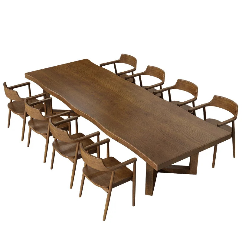 10 people long pure solid wood large conference table and chair combination large board modern advanced sense
10 people long pure solid wood large conference table and chair combination large board modern advanced sense