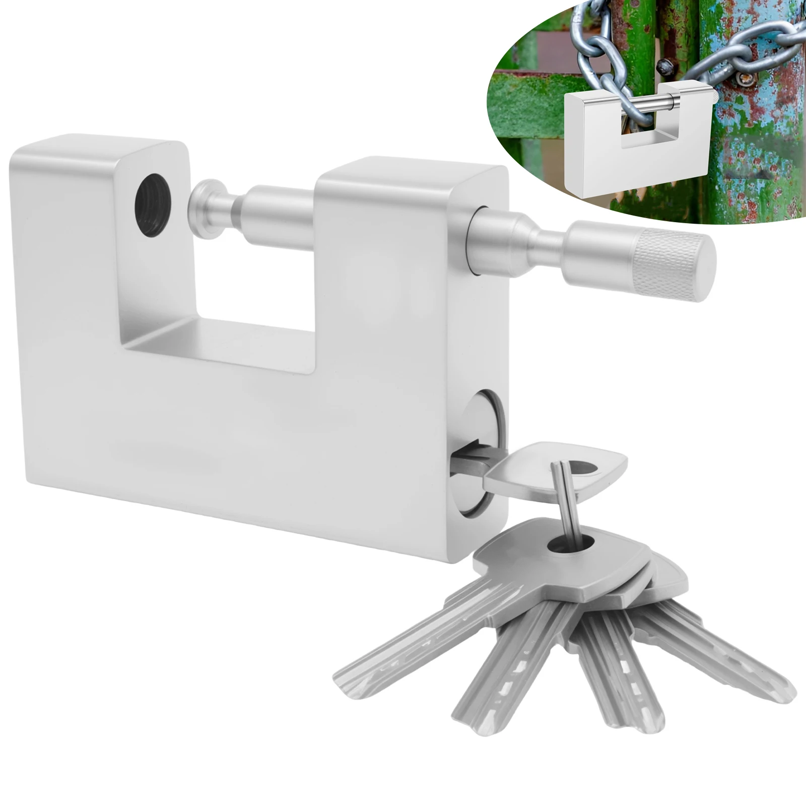 94mm Padlock with Key High Security D-Shaped Solid Brass Outdoor Keyed Padlock Protect Garage Door, Containers, Shed, Shutter
94mm Padlock with Key High Security D-Shaped Solid Brass Outdoor Keyed Padlock Protect Garage Door, Containers, Shed, Shutter