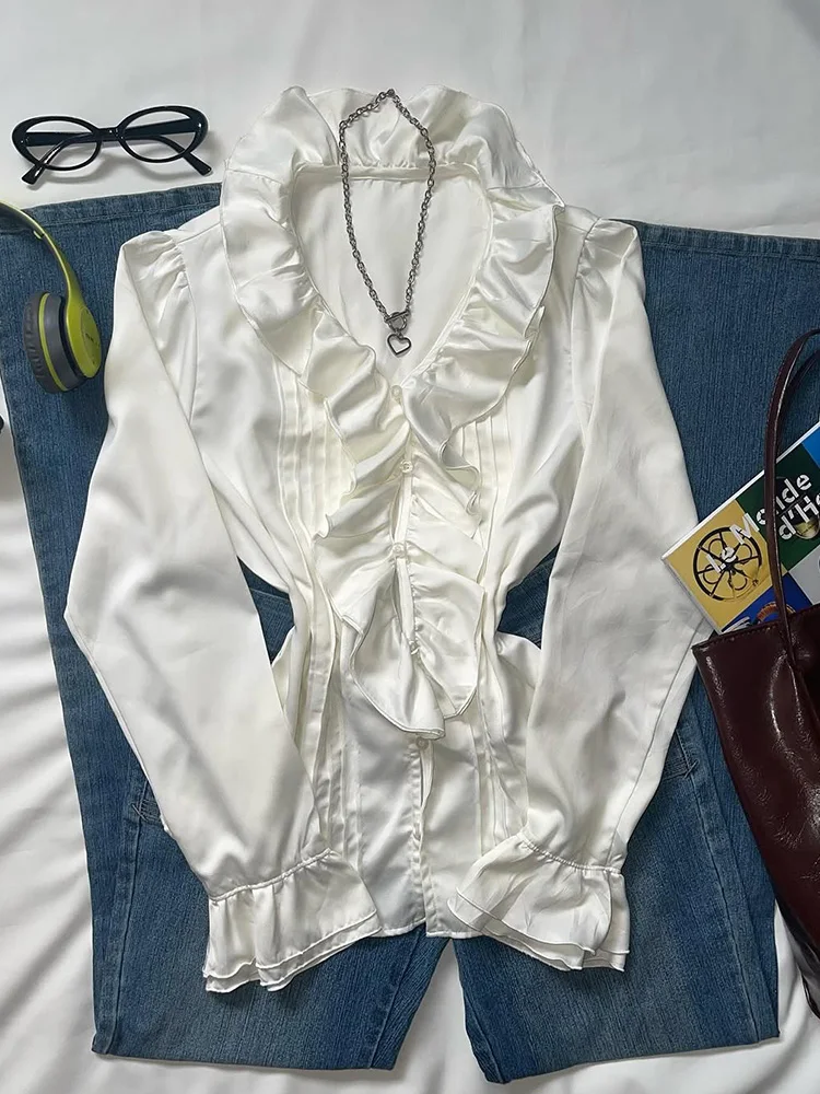 Original Retro White irt Waist-Cinching Design Sensation Long Sve Top for Autumn Cotton Commute Sle Women's irt
Original Retro White irt Waist-Cinching Design Sensation Long Sve Top for Autumn Cotton Commute Sle Women's irt
