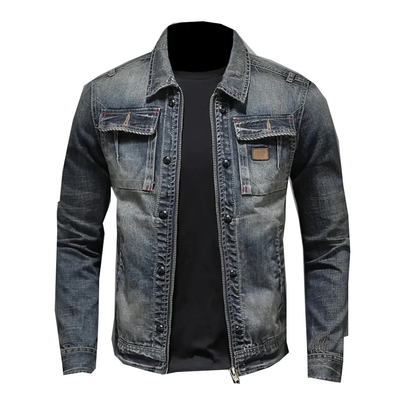2023Fashion everything trend handsome personality zipper motorcycle denim jacket coat men's lapel denim clothing trend retro
2023Fashion everything trend handsome personality zipper motorcycle denim jacket coat men's lapel denim clothing trend retro