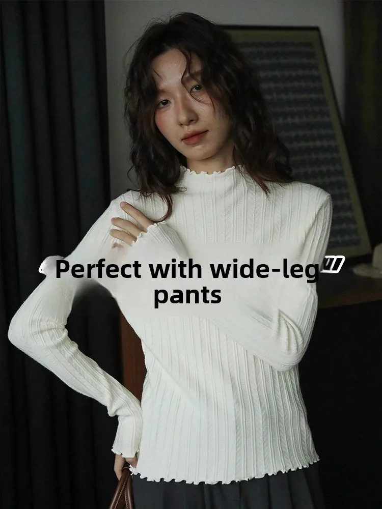 White Knitted Base Shirt Women's Spring Autumn Super Beautiful High-End Feel Half High Collar Sweater Wood Grain Inner W...
White Knitted Base Shirt Women's Spring Autumn Super Beautiful High-End Feel Half High Collar Sweater Wood Grain Inner W...