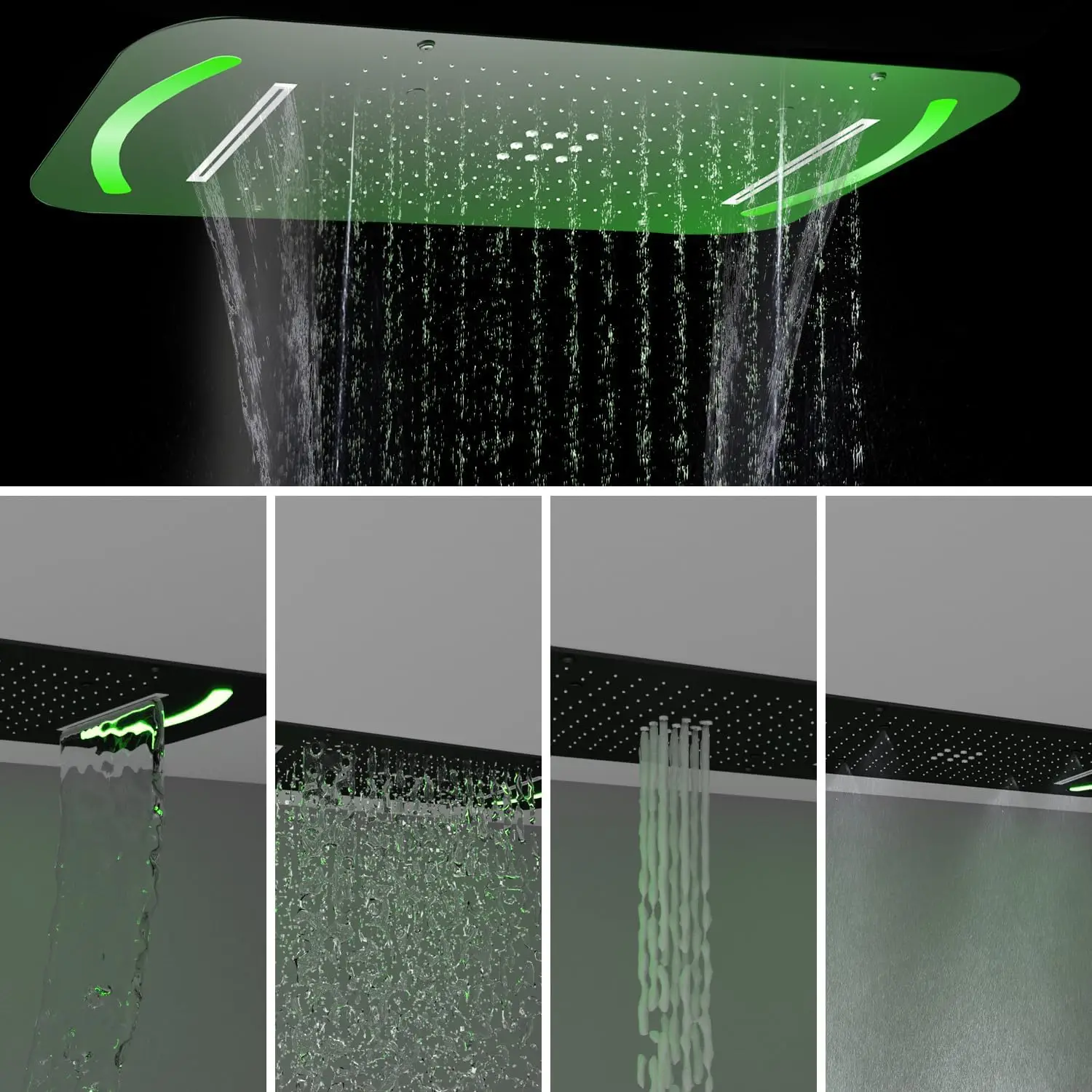 Super Large 27.95inch Black Rainfall Shower Faucet Set 4 Functions LED Thermostatic Valve Kit Hand Showers for Modern Bathrooms
Super Large 27.95inch Black Rainfall Shower Faucet Set 4 Functions LED Thermostatic Valve Kit Hand Showers for Modern Bathrooms