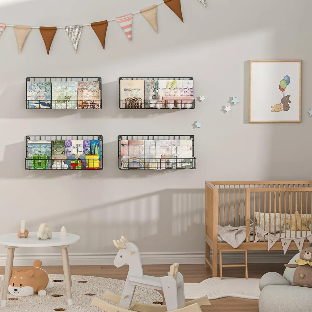 Wall Mounted Kids Bookshelf 4 Pack Floating Bookshelves for Nursery Classroom Hanging Book Storage Organizer Room Decor
Wall Mounted Kids Bookshelf 4 Pack Floating Bookshelves for Nursery Classroom Hanging Book Storage Organizer Room Decor