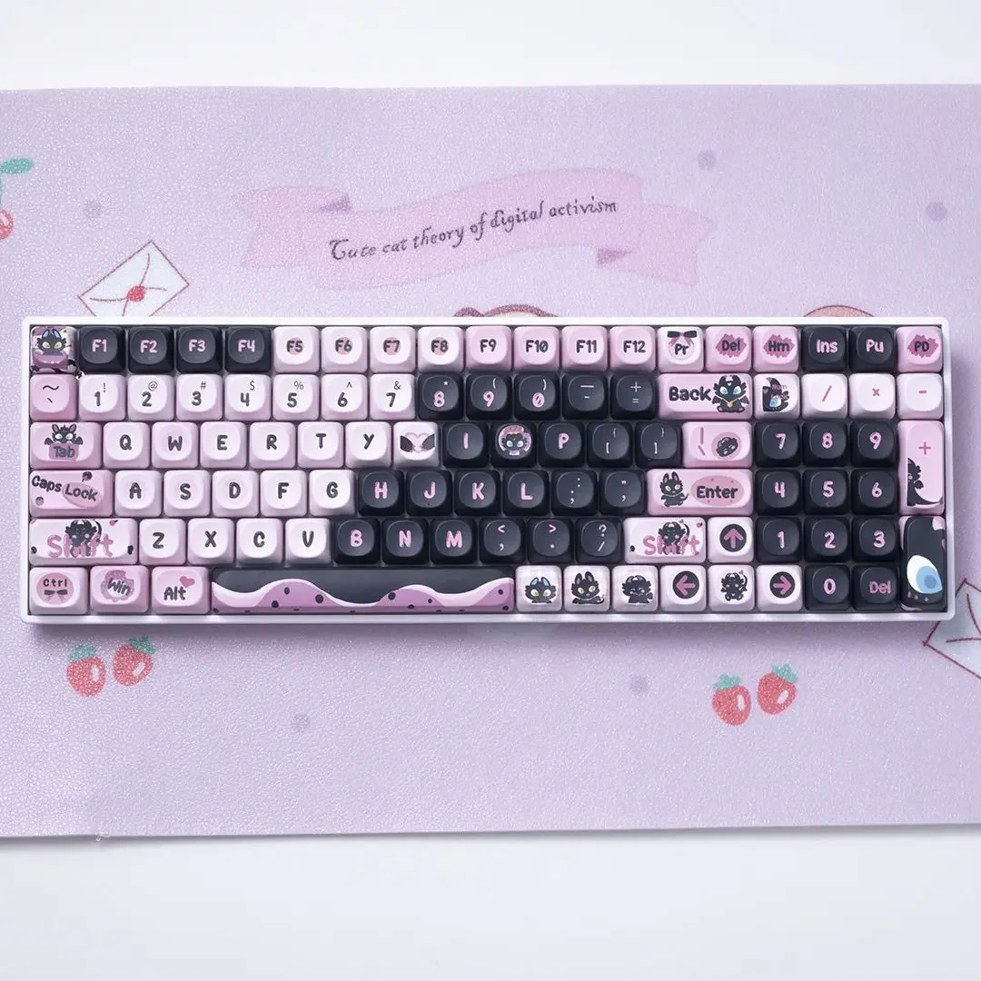 Keycap moa height little black dragon mechanical keyboard cap hot sublimation original small full set of girls cute DIY customiz
Keycap moa height little black dragon mechanical keyboard cap hot sublimation original small full set of girls cute DIY customiz
