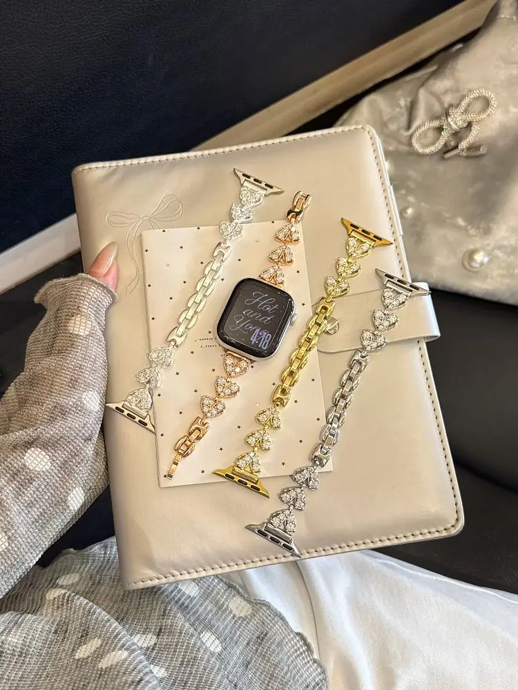 Love Heart Diamond Metal Watch Bands for Apple Watch Band 38 40 41 42 44 45 46 49mm Bling Dressy Women Bracelet Strap for iWatch
Love Heart Diamond Metal Watch Bands for Apple Watch Band 38 40 41 42 44 45 46 49mm Bling Dressy Women Bracelet Strap for iWatch