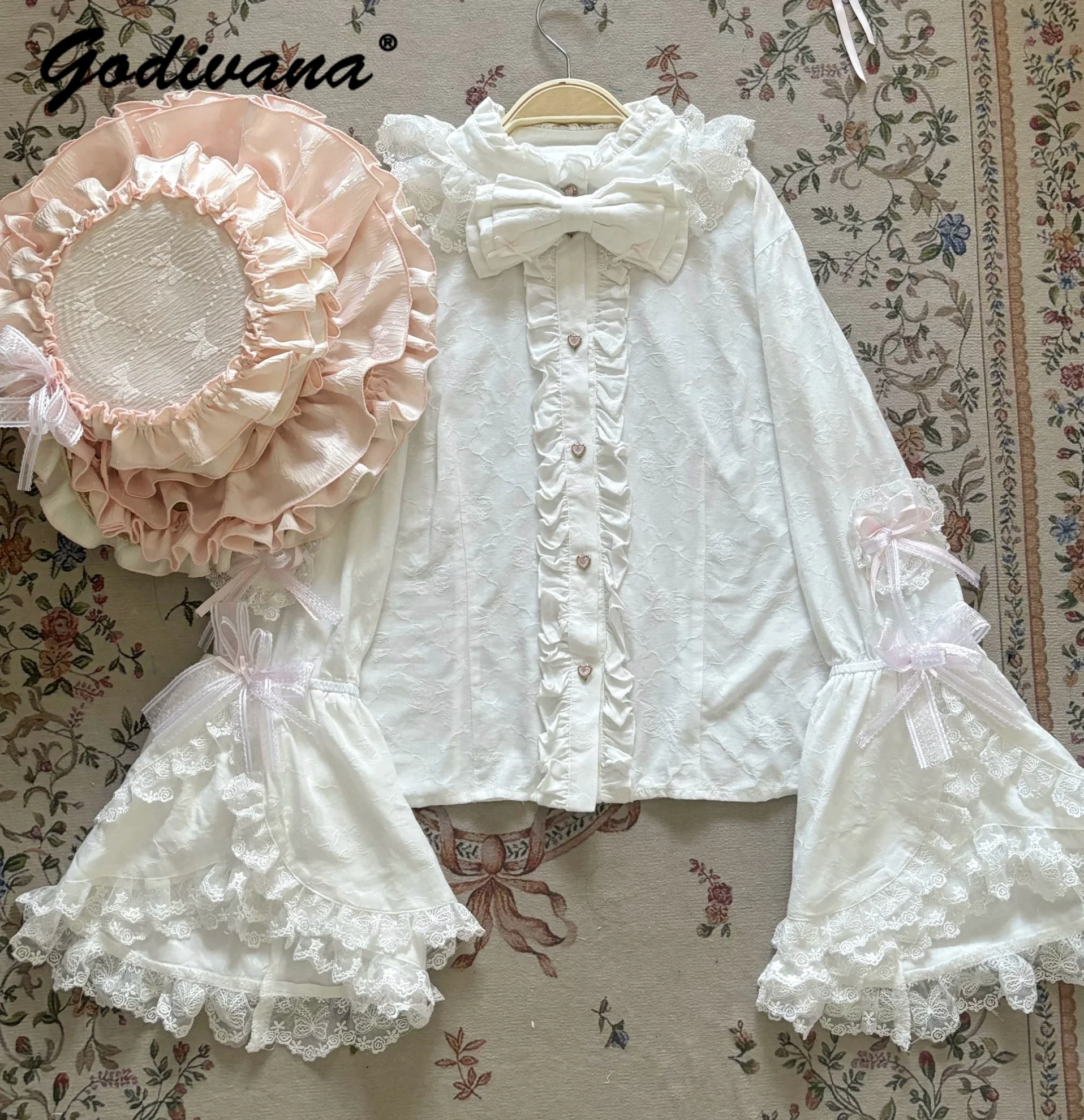 New Spring Layer Princess Shirt Sweet Girl Women's Lace Bow Ji Sleeve Inner Wear Lolita White Shirt Casual Blouse Tops
New Spring Layer Princess Shirt Sweet Girl Women's Lace Bow Ji Sleeve Inner Wear Lolita White Shirt Casual Blouse Tops