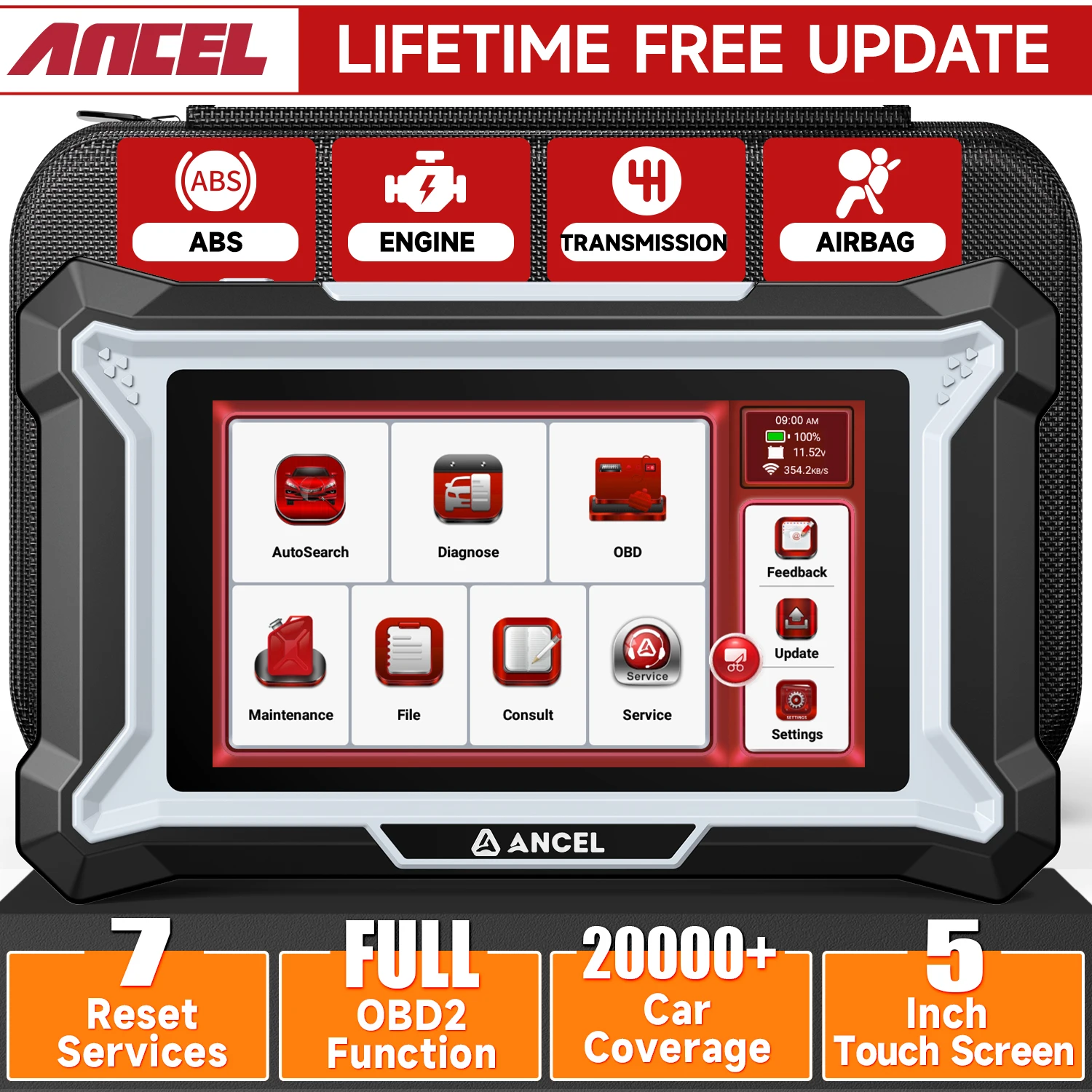 ANCEL DS100 OBD2 Automotive Scanner Check Engine Car Code Reader AT ABS SRS Diagnostic BMS EPB OIL Reset Lifetime Free Update
ANCEL DS100 OBD2 Automotive Scanner Check Engine Car Code Reader AT ABS SRS Diagnostic BMS EPB OIL Reset Lifetime Free Update