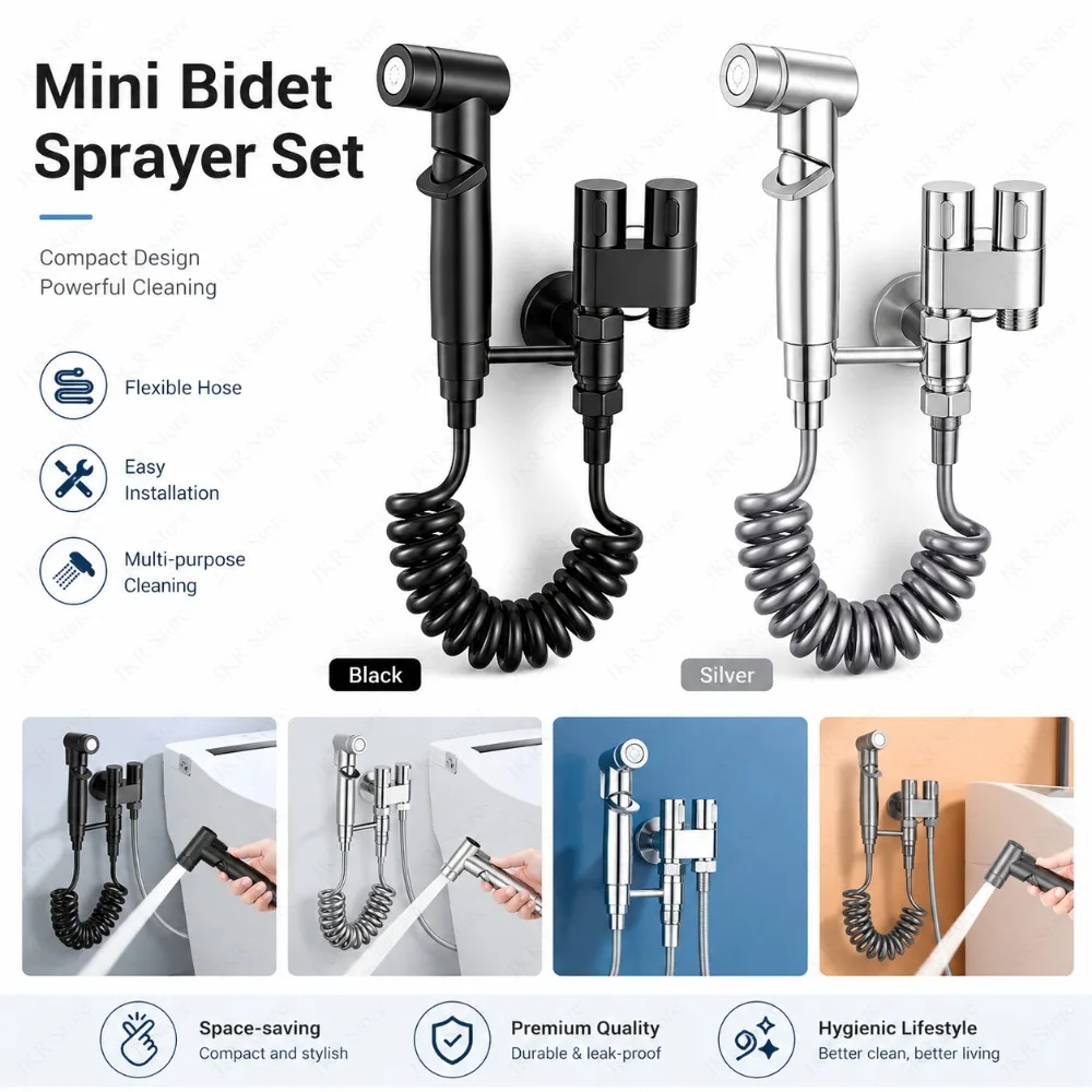 High Pressure Handheld Bidet Sprayer Dual Mode Nozzle Toilet Cleaning Spray Faucet for Bathroom Personal Hygiene Wash Use Set
High Pressure Handheld Bidet Sprayer Dual Mode Nozzle Toilet Cleaning Spray Faucet for Bathroom Personal Hygiene Wash Use Set