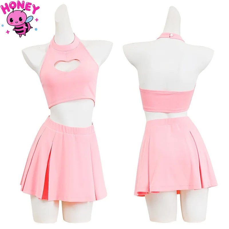 Anime MisaMisa Cospaly Costume Pink Hollow Out Crops Top Short Skirt Love Cheerleading Team Suit for Women Halloween Party Cos
Anime MisaMisa Cospaly Costume Pink Hollow Out Crops Top Short Skirt Love Cheerleading Team Suit for Women Halloween Party Cos