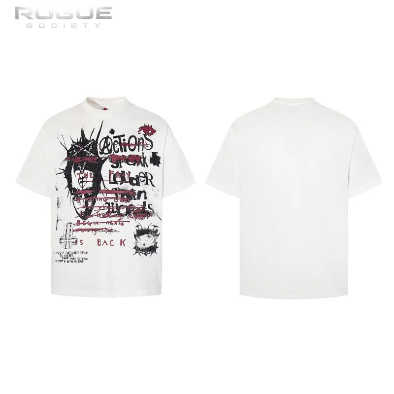 Emo Style Short Sleeve Casual Tops Y2k Aesthetic Tees Grunge Punk Graphic Print Men Oversized Tshirt Dark Alt Streetwear Gothic
Emo Style Short Sleeve Casual Tops Y2k Aesthetic Tees Grunge Punk Graphic Print Men Oversized Tshirt Dark Alt Streetwear Gothic