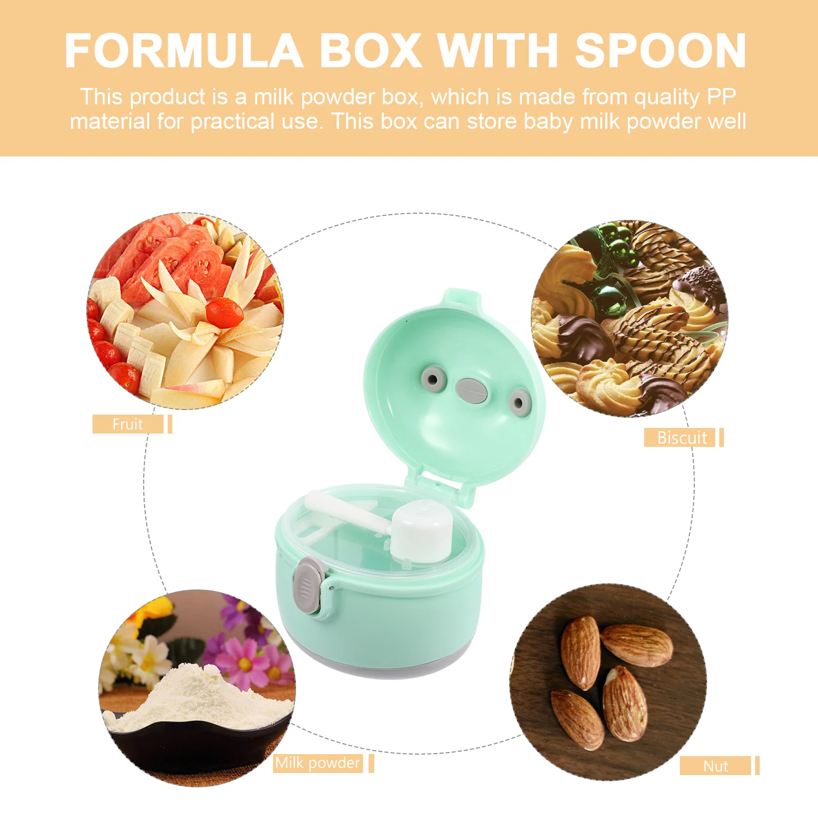 Baby Formula Dispenser Milk Powder Box Leakproof Storage Container Large Capacity for Formula Snacks and Fruits
Baby Formula Dispenser Milk Powder Box Leakproof Storage Container Large Capacity for Formula Snacks and Fruits