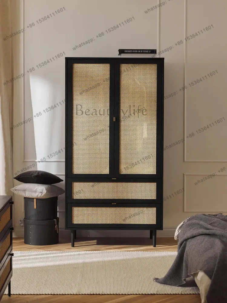 Medieval rattan solid wood wardrobe double door drawer locker
Medieval rattan solid wood wardrobe double door drawer locker