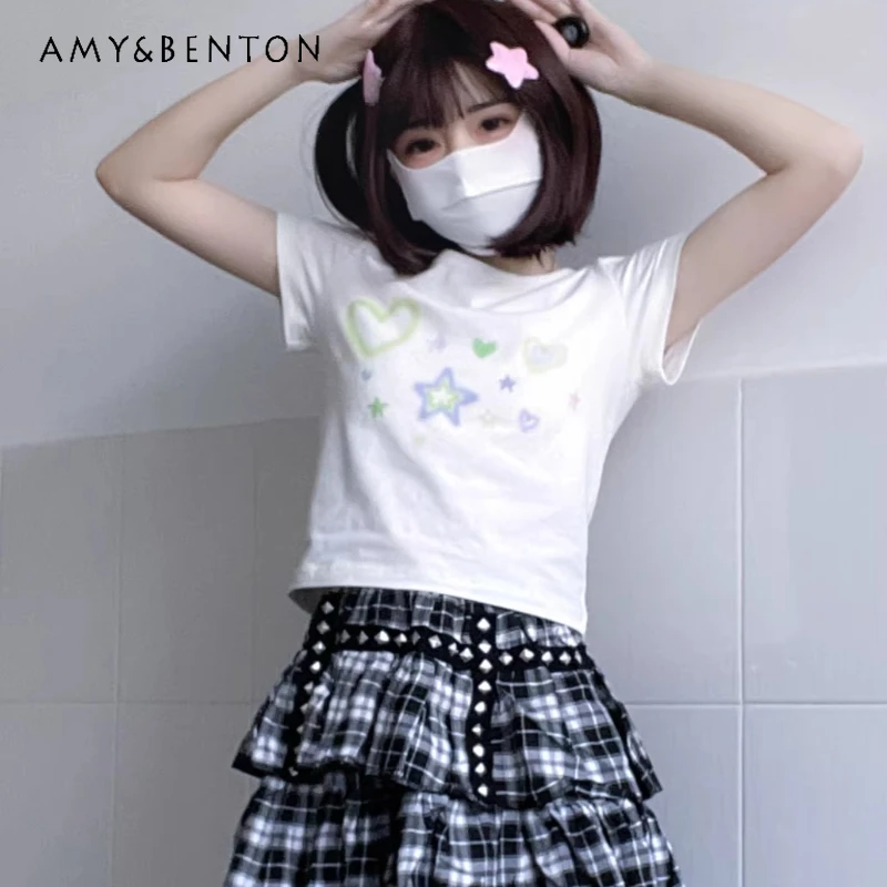 Japanese Style New White Cotton Cartoon Anime Print Women's T-Shirt Original Design Hot Girl Slimming Versatile T-Shirts Ladies
Japanese Style New White Cotton Cartoon Anime Print Women's T-Shirt Original Design Hot Girl Slimming Versatile T-Shirts Ladies