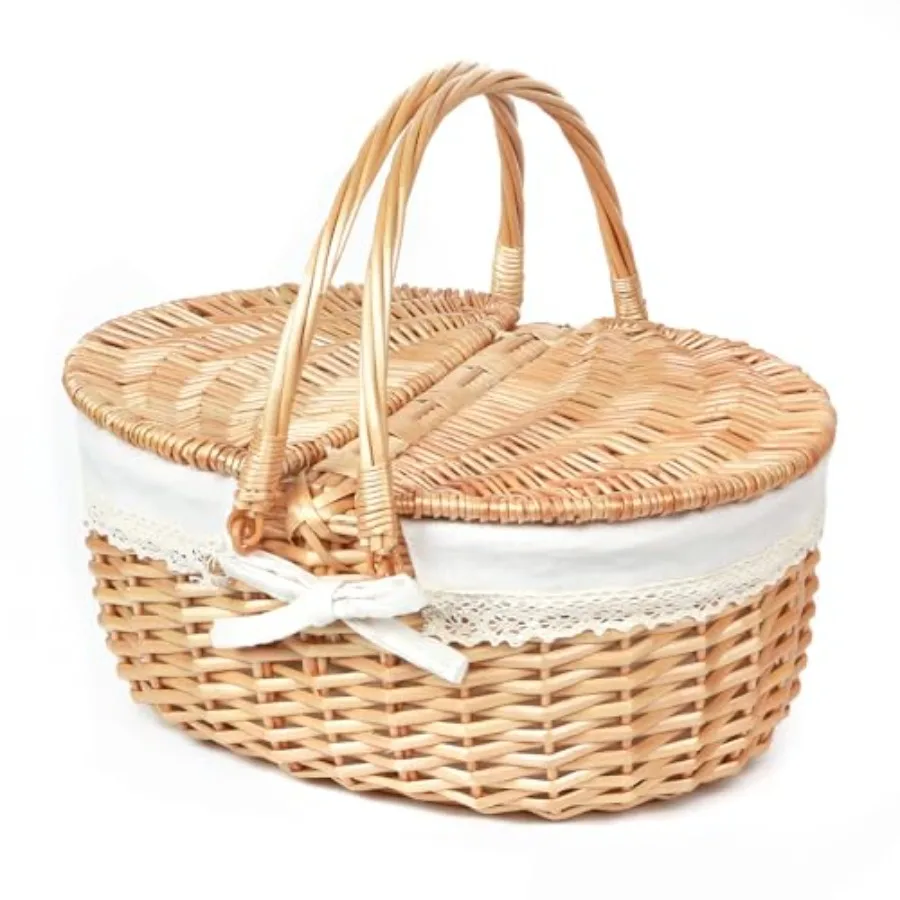 Wicker Picnic Basket for 2 with Lid - Unique Gifts Ideas for Couple, Engagement, Wedding, Bridal Shower, Family, Christmas - Wh
Wicker Picnic Basket for 2 with Lid - Unique Gifts Ideas for Couple, Engagement, Wedding, Bridal Shower, Family, Christmas - Wh
