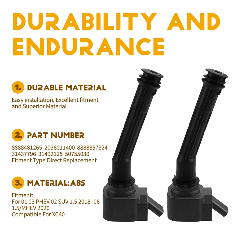 4PCS Car Ignition Coil For Volvo Geely Coolray Jiaji LYNK&CO 01 02 03 05 06 1.5T 8888857324 2036011400 8888481265 
4PCS Car Ignition Coil For Volvo Geely Coolray Jiaji LYNK&CO 01 02 03 05 06 1.5T 8888857324 2036011400 8888481265