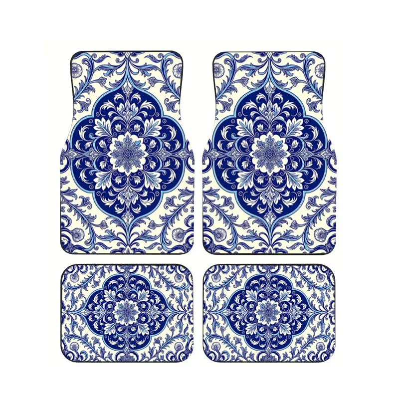 Blue White Porcelain Floral Car Floor Mats 4pcs Retro Elegant Style Universal Auto Foot Mats Wear-resistant Classic Carpet
Blue White Porcelain Floral Car Floor Mats 4pcs Retro Elegant Style Universal Auto Foot Mats Wear-resistant Classic Carpet
