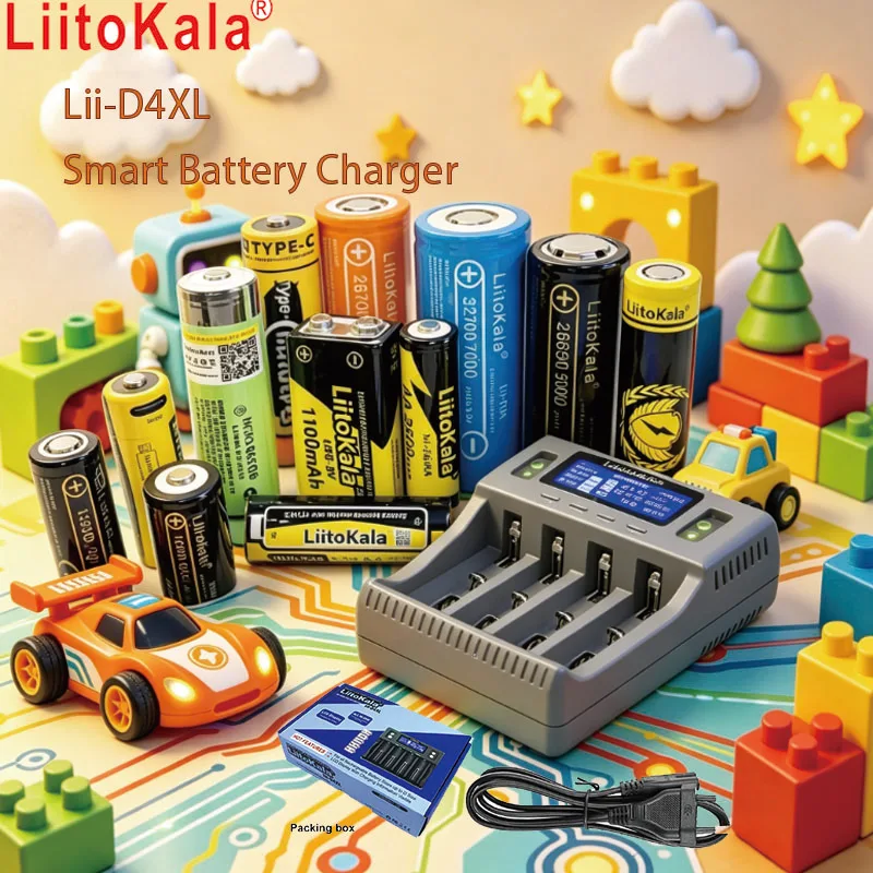 Умное зарядное устройство LiitoKala Lii-D4XL+ для автомобильных аккумуляторов 9V 26650 18650 21700 18500 32700 16340 AA AAA 3.7V/1.2V/3.2V Li-ion NiMH
Умное зарядное устройство LiitoKala Lii-D4XL+ для автомобильных аккумуляторов 9V 26650 18650 21700 18500 32700 16340 AA AAA 3.7V/1.2V/3.2V Li-ion NiMH