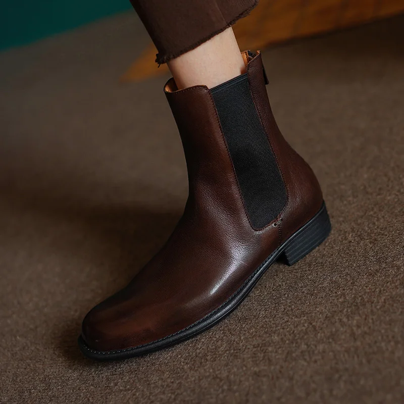Women Basic Chelsea Boots Vintage Style Winter Shoes Woman Cowhide Casual Shoes Thick Heel Spring Autumn Slip On Ankle Boots
Women Basic Chelsea Boots Vintage Style Winter Shoes Woman Cowhide Casual Shoes Thick Heel Spring Autumn Slip On Ankle Boots