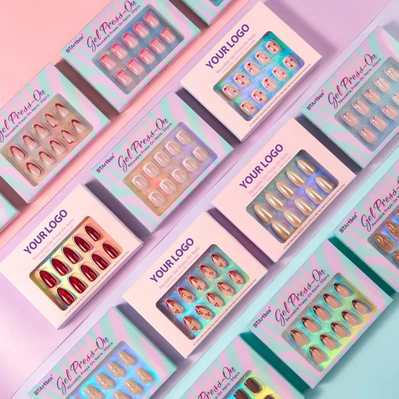 Ladies' Favorite:Custom Logo Short Almond Square Artificial Fake Nails Press on Wholesale Soft Gel Handmade French Tip Press on
Ladies' Favorite:Custom Logo Short Almond Square Artificial Fake Nails Press on Wholesale Soft Gel Handmade French Tip Press on