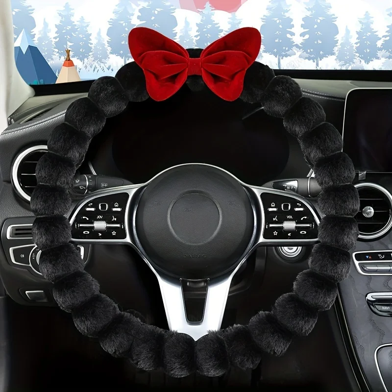 1PC Comfortable And Soft Steering Wheel Cover Anti Slip Bow Plush Warm Autumn And Winter Cute Car Accessories In The Car
1PC Comfortable And Soft Steering Wheel Cover Anti Slip Bow Plush Warm Autumn And Winter Cute Car Accessories In The Car