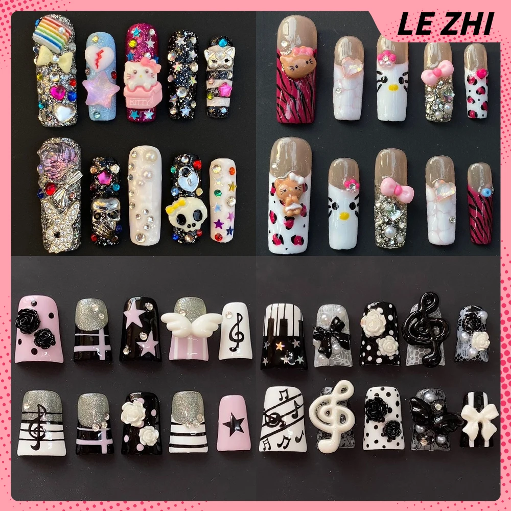 Spice Girl Sanrioed Hello Kitty Handmade Full Cover False Nail Y2K Xl Long Square Duckbill Shape Rhinestone Detachable Fake Nail
Spice Girl Sanrioed Hello Kitty Handmade Full Cover False Nail Y2K Xl Long Square Duckbill Shape Rhinestone Detachable Fake Nail