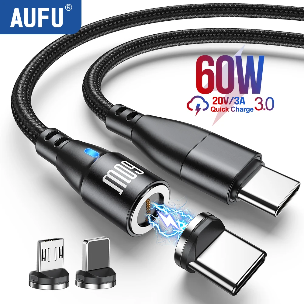 AUFU Magnetic USB Type C Cable 60W/3A PD Fast Charging Charger Wire Cord For Macbook Xiaomi Samsung iPhone POCO USB C Cable 2M
AUFU Magnetic USB Type C Cable 60W/3A PD Fast Charging Charger Wire Cord For Macbook Xiaomi Samsung iPhone POCO USB C Cable 2M
