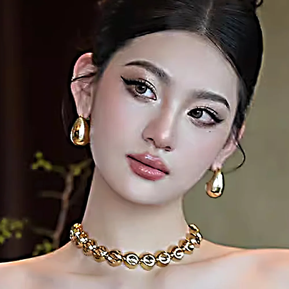 Fashion Bead Necklace Chain Jewelry for Women Stud Earrings Gold Color Daily Wear Italy Trendy Banquet Jewelry Set Accessories
Fashion Bead Necklace Chain Jewelry for Women Stud Earrings Gold Color Daily Wear Italy Trendy Banquet Jewelry Set Accessories
