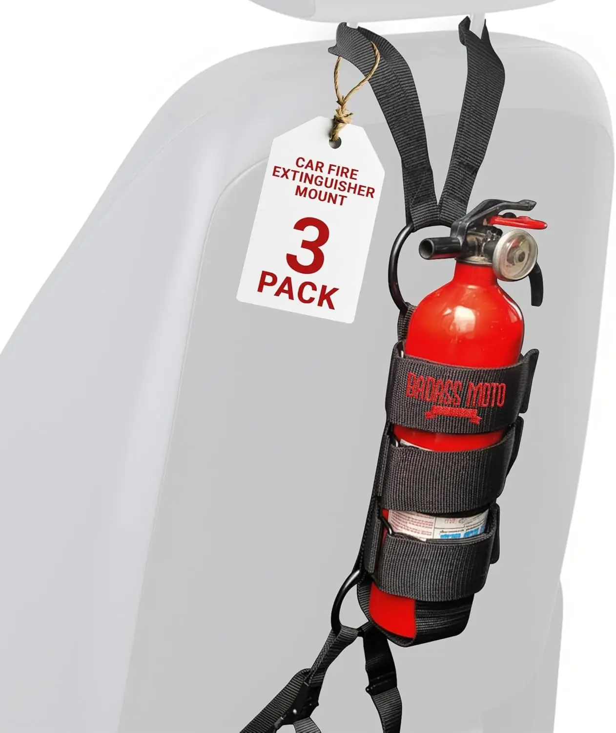 Car Fire Extinguisher Mount for Seat Headrest - Tool-Free Strap Installation - Universal Fit for Jeep, Truck, SUV - 3 Pack
Car Fire Extinguisher Mount for Seat Headrest - Tool-Free Strap Installation - Universal Fit for Jeep, Truck, SUV - 3 Pack