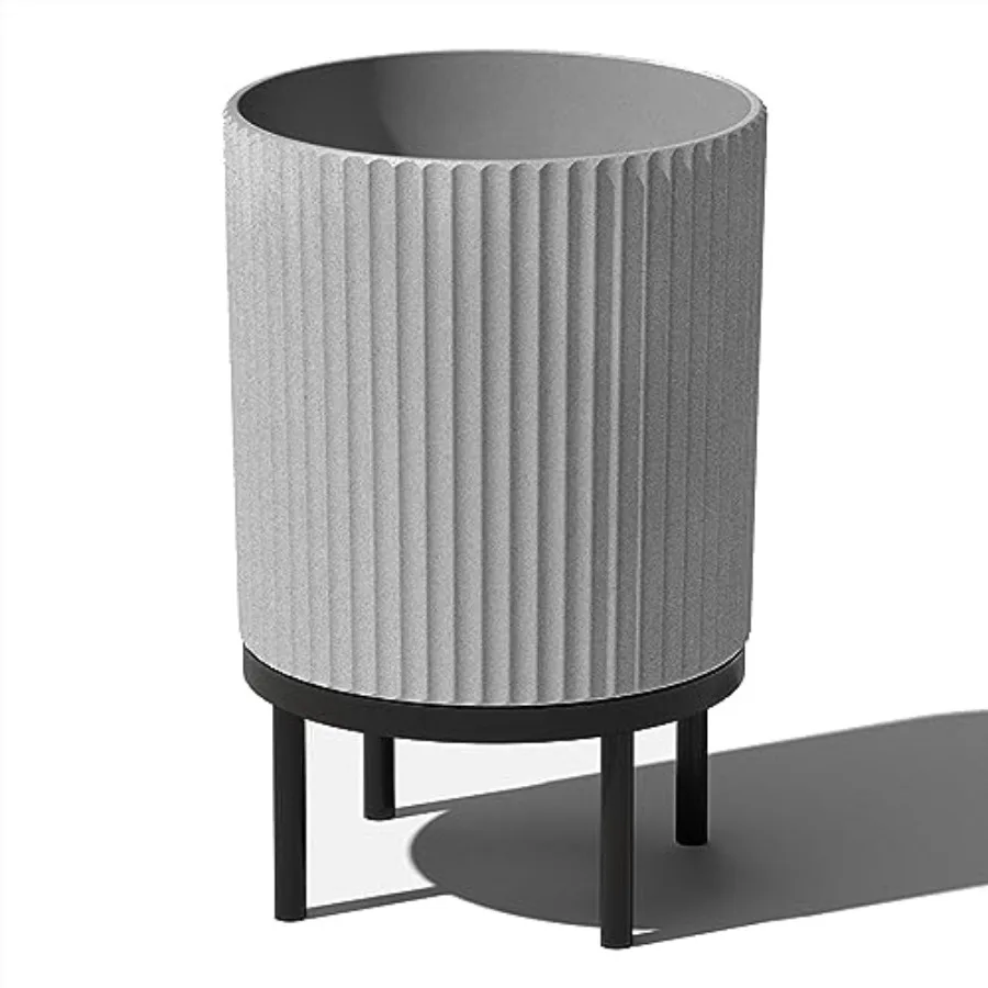 Demi Series Round Planter w/ Stand for Porch/Patio Plastic-Concrete Wood Gray-Black Weather-Resistant Lightweight Modern Tall P
Demi Series Round Planter w/ Stand for Porch/Patio Plastic-Concrete Wood Gray-Black Weather-Resistant Lightweight Modern Tall P