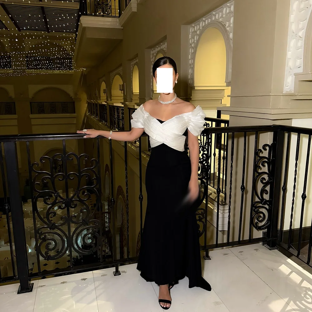 Customized Black Mermaid Prom Dresses Floor-length Off The Shoulder Sleeveless Evening Gown Fashion Pleat Draped Party Gown
Customized Black Mermaid Prom Dresses Floor-length Off The Shoulder Sleeveless Evening Gown Fashion Pleat Draped Party Gown