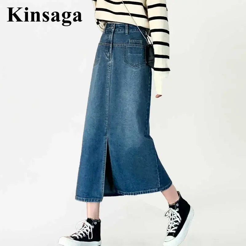 Women Front Pockets Casual Mid Calf Long Jeans Skirt 4XL Summer Preppy Girl Front Split Vintage Retro Jupe Straight Denim Skirt
Women Front Pockets Casual Mid Calf Long Jeans Skirt 4XL Summer Preppy Girl Front Split Vintage Retro Jupe Straight Denim Skirt