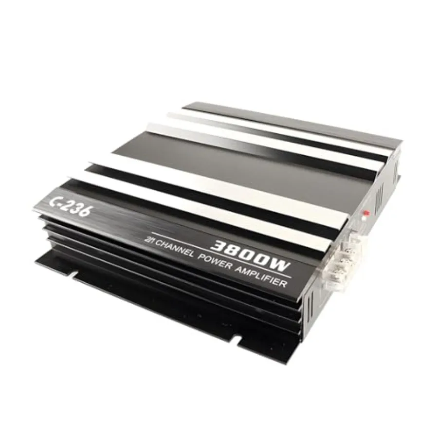 Car power amplifier for stereo audio and subwoofer applications, aluminum alloy housing, black color, high-efficiency 12V 2-cha
Car power amplifier for stereo audio and subwoofer applications, aluminum alloy housing, black color, high-efficiency 12V 2-cha