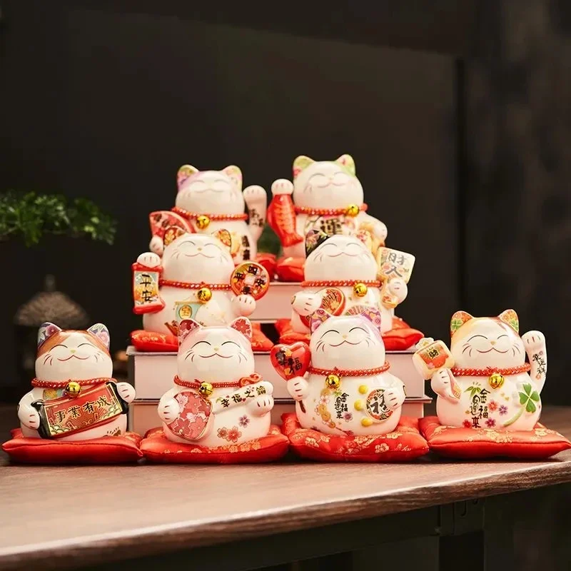 5-дюймовый керамический орнамент Maneki Neko Lucky Cat Fortune Cat Money Box Копилка Рисунок Украшение дома Центральная часть
5-дюймовый керамический орнамент Maneki Neko Lucky Cat Fortune Cat Money Box Копилка Рисунок Украшение дома Центральная часть