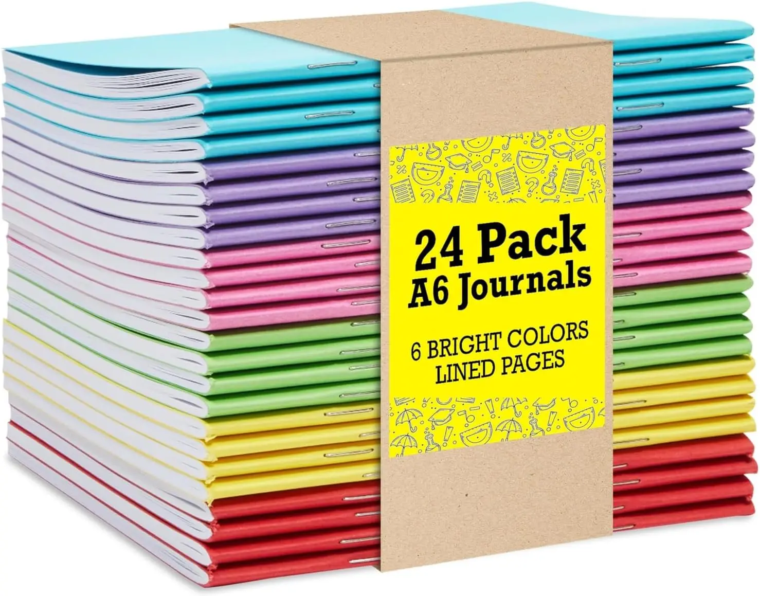 A6 Lined Journals 24 Pack - Mini Notebooks for Writing, Note Taking, and Sketching - Small Journal Bulk Set for Students, Kids
A6 Lined Journals 24 Pack - Mini Notebooks for Writing, Note Taking, and Sketching - Small Journal Bulk Set for Students, Kids