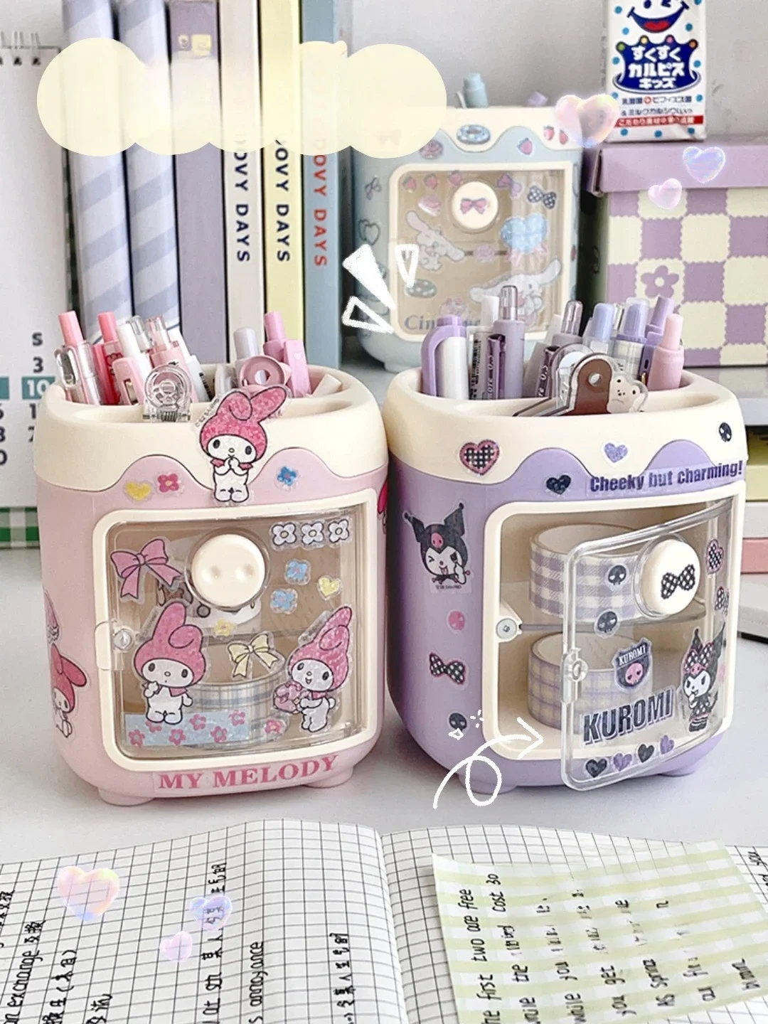 Kawaii Sanrio Kuromi Diy Pen Holder Desk Organizer Cartoon Desktop My Melody Cinnamoroll Sticker Storage Box Makeup Brush Holder
Kawaii Sanrio Kuromi Diy Pen Holder Desk Organizer Cartoon Desktop My Melody Cinnamoroll Sticker Storage Box Makeup Brush Holder