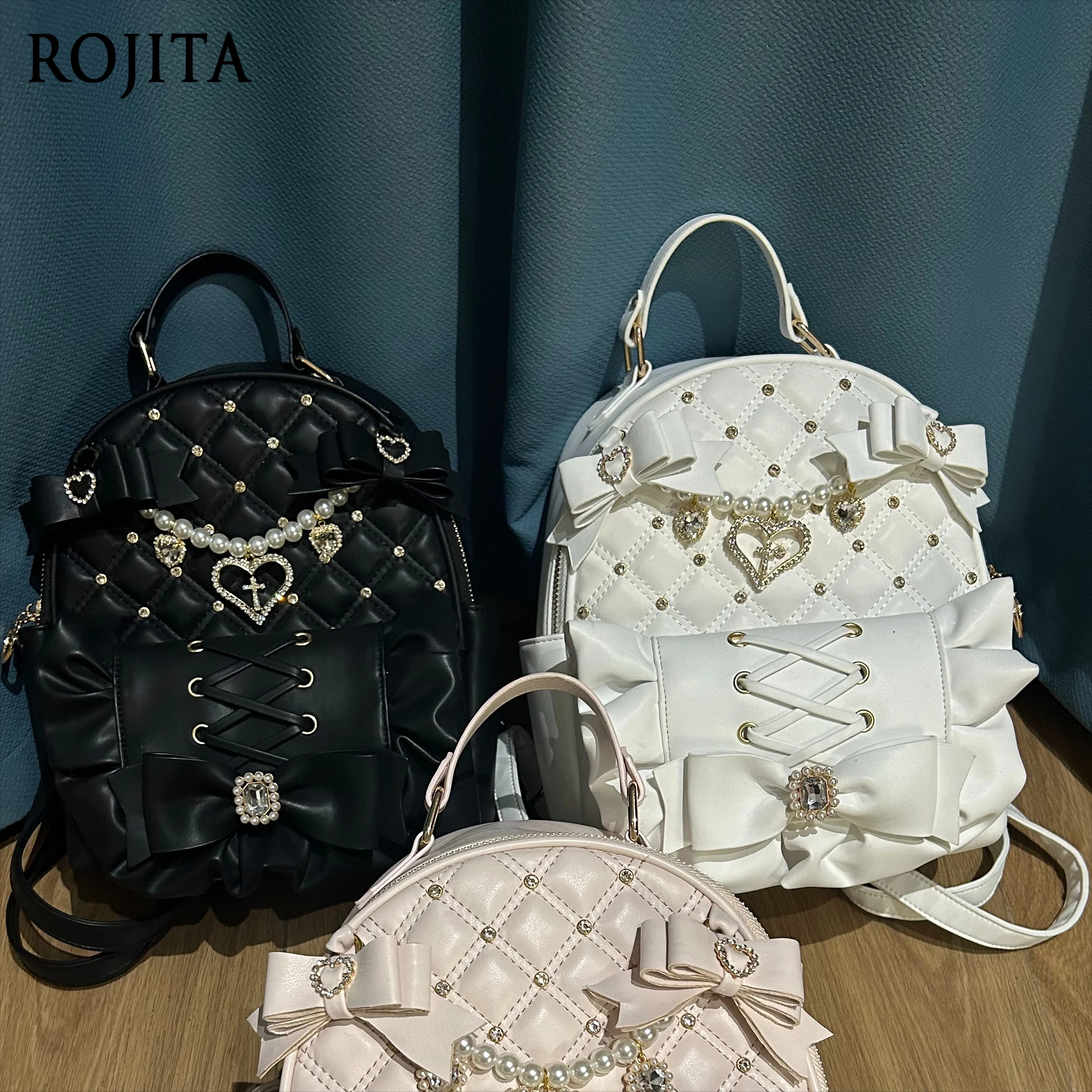Japanese Mass Production Rhinestone Pearl Plaid Pleated Bow Black Lolita Bags Backpack 2026 Summer New Large Capacity Bag Women
Japanese Mass Production Rhinestone Pearl Plaid Pleated Bow Black Lolita Bags Backpack 2026 Summer New Large Capacity Bag Women
