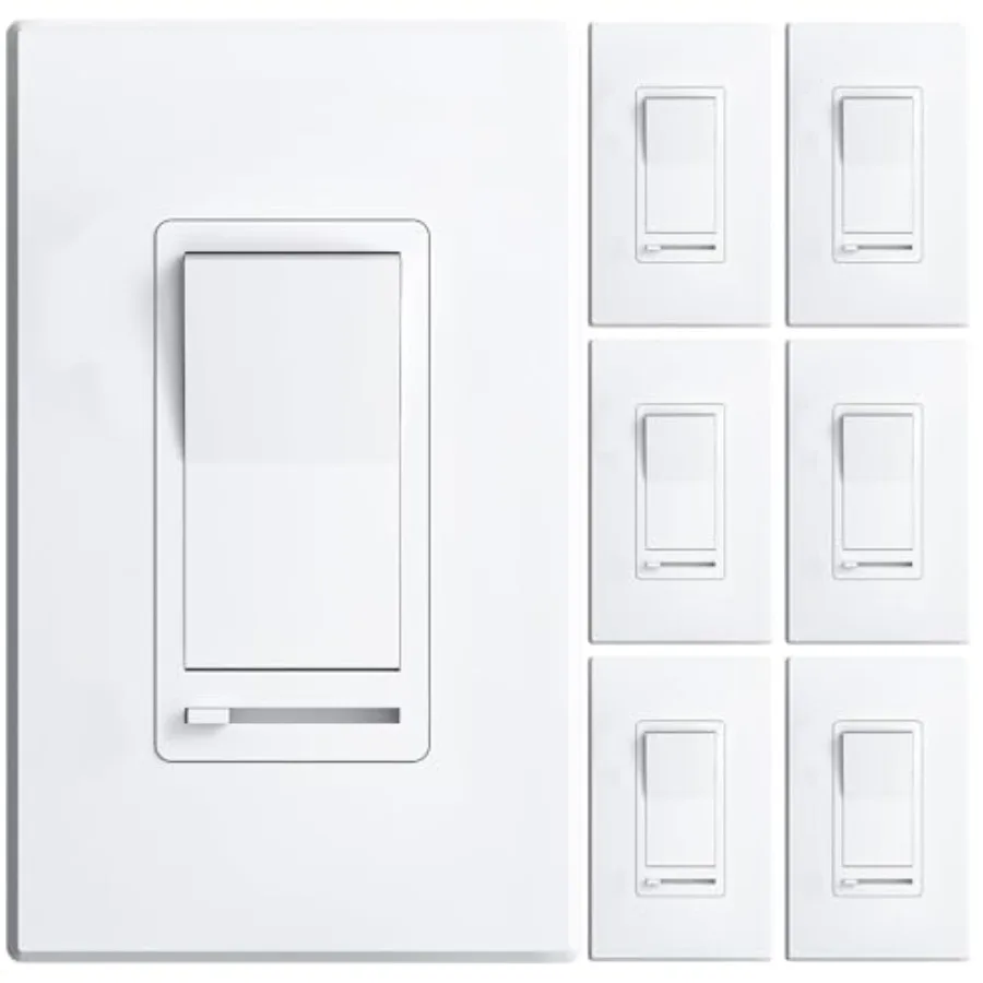 Pack Dimmer Light Switch Single-Pole or 3-Way Slide Dimmer Switches for Led Lights Suitable for 50W Dimmable LED/CFL and 00W In
Pack Dimmer Light Switch Single-Pole or 3-Way Slide Dimmer Switches for Led Lights Suitable for 50W Dimmable LED/CFL and 00W In