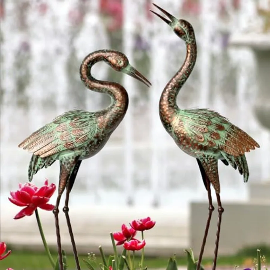 Garden Crane Statues, Blue Heron Sculptures for Outdoor, Cranes Decor Metal Bird, Patina Garden Art Lawn Ornaments for Yard Pat
Garden Crane Statues, Blue Heron Sculptures for Outdoor, Cranes Decor Metal Bird, Patina Garden Art Lawn Ornaments for Yard Pat