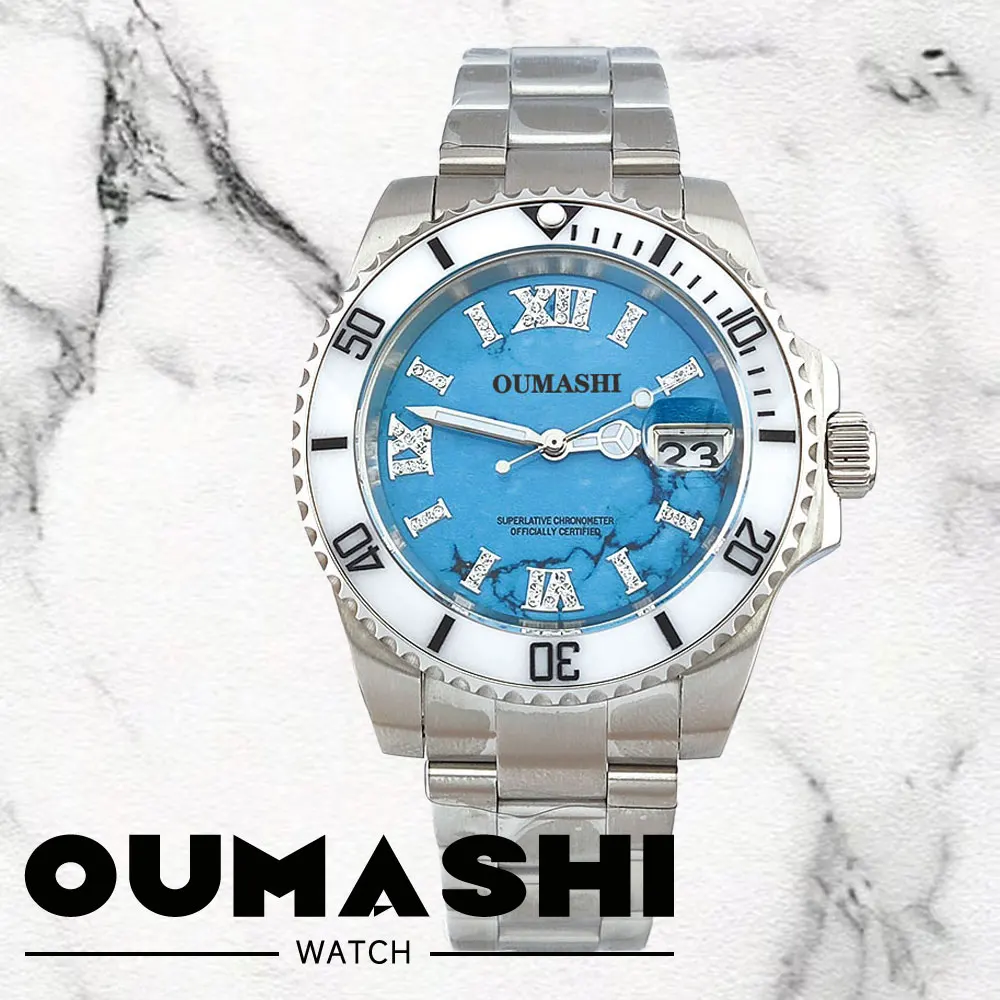 41.5mm NH35A automatic mechanical diving men's watch with sapphire glass ceramic bezel in stainless steel case
41.5mm NH35A automatic mechanical diving men's watch with sapphire glass ceramic bezel in stainless steel case