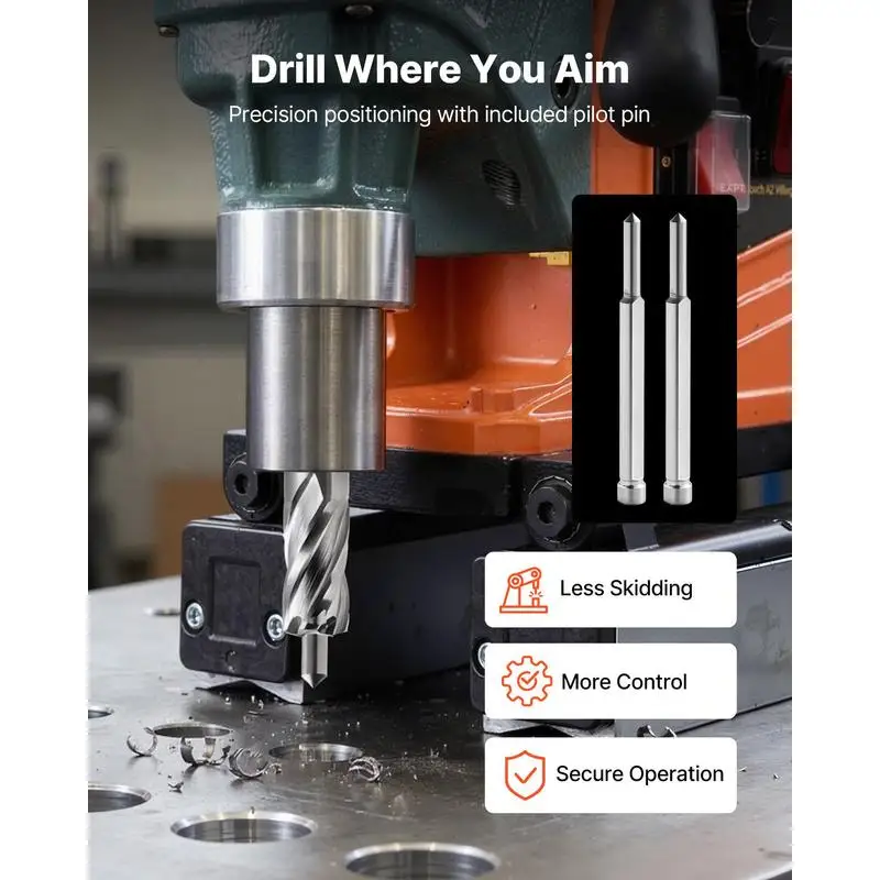 Annular Cutter Set, 5 pcs Weldon Shank Mag Drill Bits Kit, 1" Cutting Depth, 1/2" Cutting Diameter, HSS, 3 Drill Bits with 2 Pilot Pins and 3 Plastic Cases, for Magnetic Drills, Steel, Aluminum
Annular Cutter Set, 5 pcs Weldon Shank Mag Drill Bits Kit, 1" Cutting Depth, 1/2" Cutting Diameter, HSS, 3 Drill Bits with 2 Pilot Pins and 3 Plastic Cases, for Magnetic Drills, Steel, Aluminum