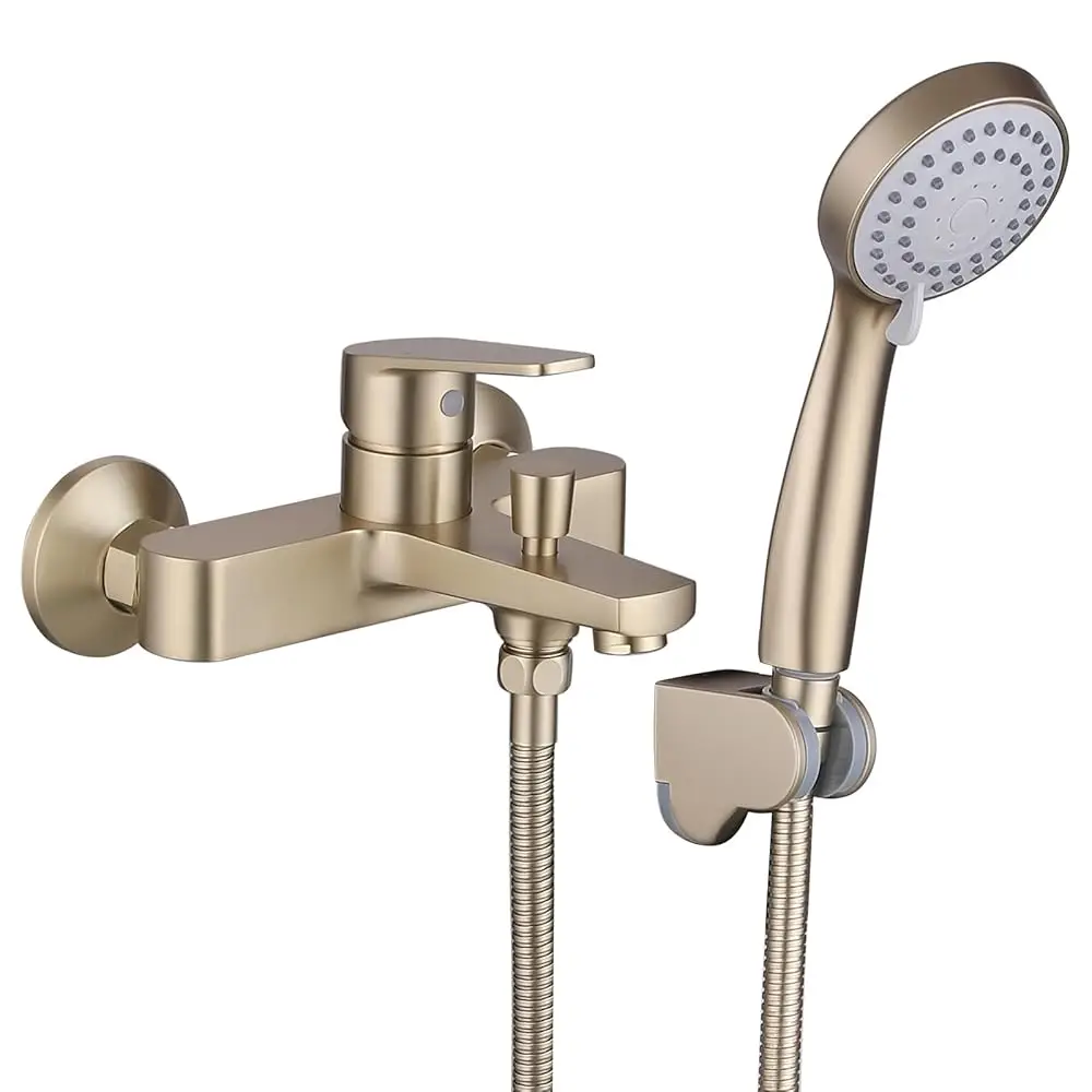 Bathtub Faucet with Sprayer, Tub Spout with Diverter Bathroom Wall Mount Tub Filler Faucet with 3 Modes Handheld Shower, Anti
Bathtub Faucet with Sprayer, Tub Spout with Diverter Bathroom Wall Mount Tub Filler Faucet with 3 Modes Handheld Shower, Anti