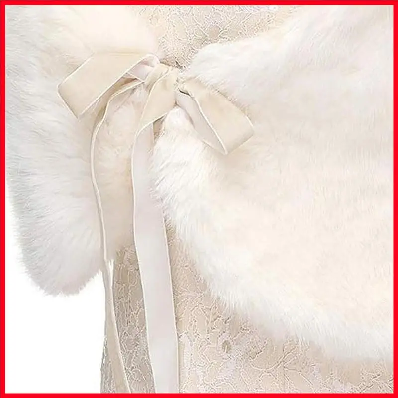 F3MF Winter Thick Faux Furs Shrug Elegant Wedding Dress Gown Bows Tie Scarf Shawl
F3MF Winter Thick Faux Furs Shrug Elegant Wedding Dress Gown Bows Tie Scarf Shawl