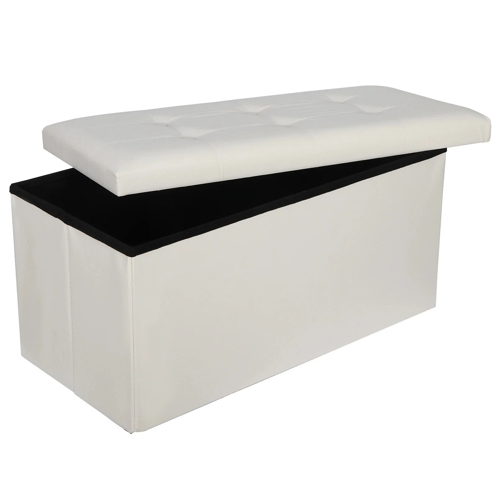 30" Folding Storage Ottoman w/Foam Padded Seat Footstools Toy Chest White
30" Folding Storage Ottoman w/Foam Padded Seat Footstools Toy Chest White