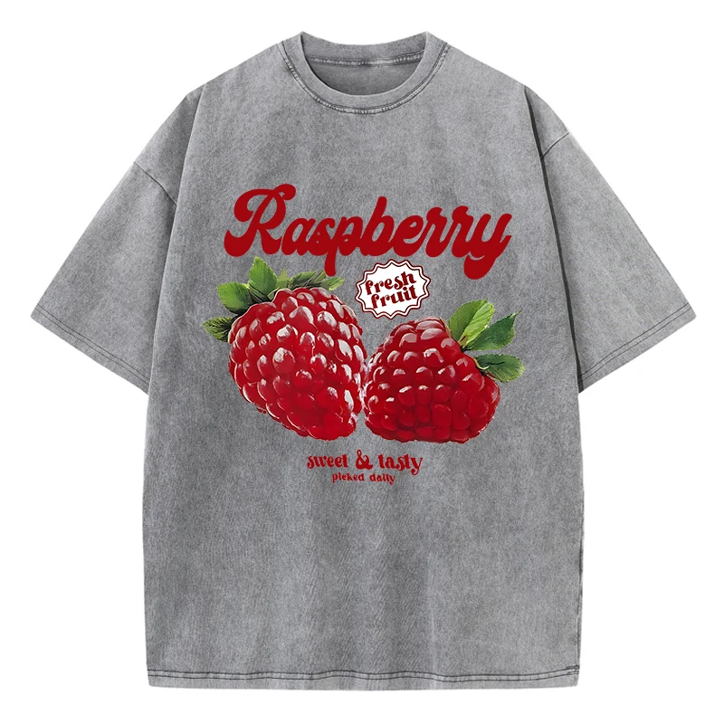 Raspberry Fresh Fruit Printed Washed T-Shirts Women Cotton Tops Comfortable Distressed O-Neck T Shirts Summer Womans Clothes
Raspberry Fresh Fruit Printed Washed T-Shirts Women Cotton Tops Comfortable Distressed O-Neck T Shirts Summer Womans Clothes